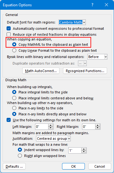 Using the Equation Editor